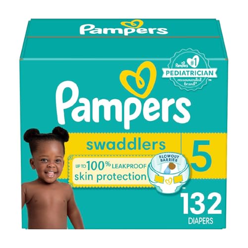 Image of Pampers Swaddlers Diapers - Size 5, One Month Supply (132 Count), Ultra Soft Disposable Baby Diapers