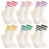 6 Paare Herz Tennissocken Damen Weiß Sportsocken 39-43 Laufsocken Baumwolle socken Tennis Sport Socken für Tennis Sport, Geschenke für Frauen Geburtstag