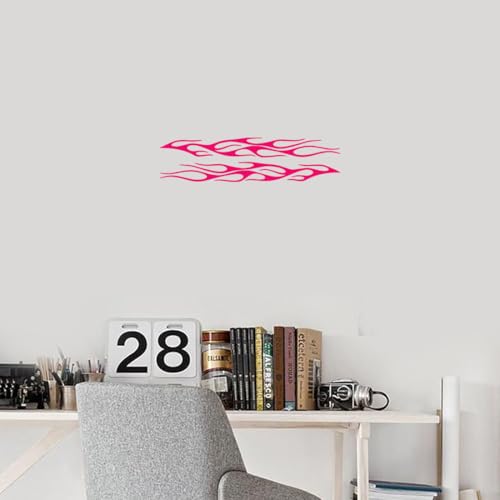 Image of Flame Stripe Racing 4 (Pink) (Set of 2) Premium Waterproof Vinyl Decal Stickers for Laptop Phone Accessory Helmet Car Window Bumper Mug Tuber Cup Door Wall Decoration