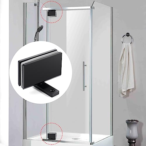 Ranbo Shower Door Hinge (360°), Frameless Glass to Glass Hinge, Suitable for 8-12mm Thick Tempered Glass, Stainless Steel, Black (1 PC) - Image 4