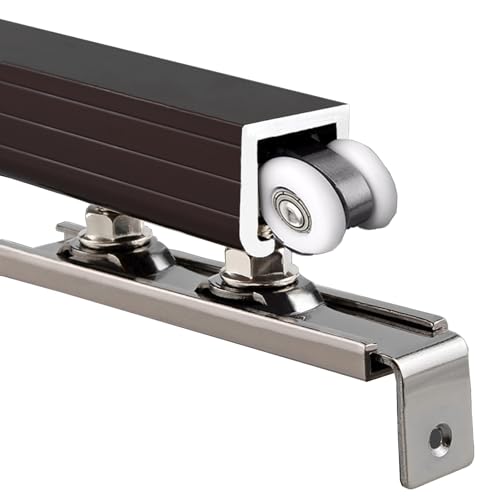 Système de rail de porte coulissante robuste - Kit de quincaillerie pour penderie, placard, portes pliantes - Parfait pour la rénovation de la chambre à...