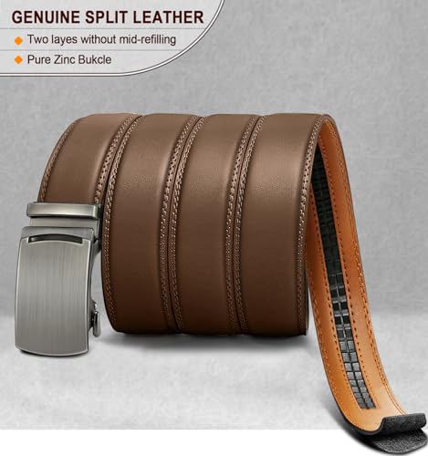 KEMISANT Mens Belt, Leather Ratchet Belt Customizable Fit,Effortless Style 35mm3