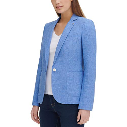 Tommy Hilfiger Women's Linen Blend Office One-Button Blazer