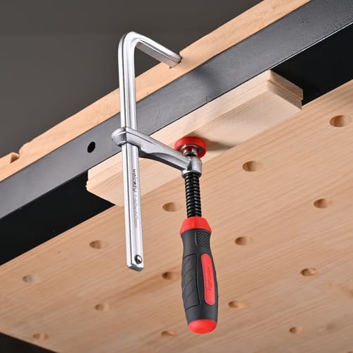Image of 1 Pack Heavy Duty F Clamps for Woodworking 630 Lbs Clamping Force, Table Saw Fence, Joiner Tool, Bench, Drill Press - Rubber Tips Scratch-Resistant, Ideal for DIY Projects & Saw Rail