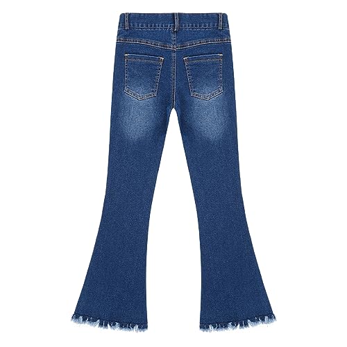 Girls Casual Ripped Denim Pants Flare Bootcut Jeans High Waist Wide Leg Leggings Slim Fit Bell Bottoms3