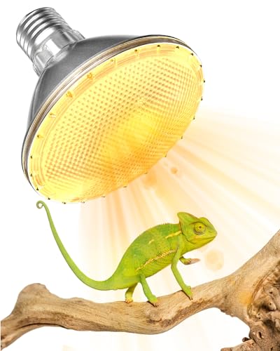 TobeBright 75W Värmelampa för Reptiler,UVB UVA Värmelampa E27 Dimbar,PAR30 Värmelampa för Sköldpaddor,UV-Värmelampa för Vivarium Skäggagam,Ödla,Kyckling,Valp