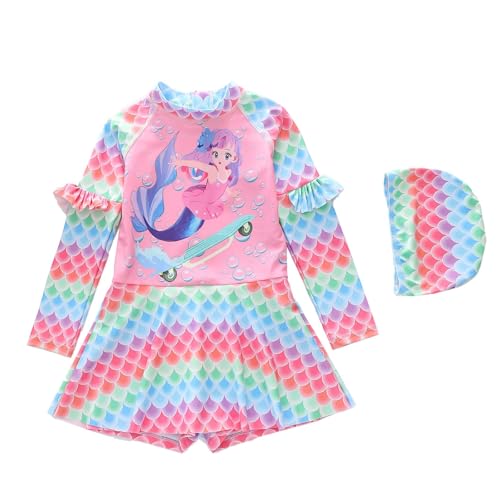 Maillot de bain fille manches longues contre les coups de soleil et UV 50+