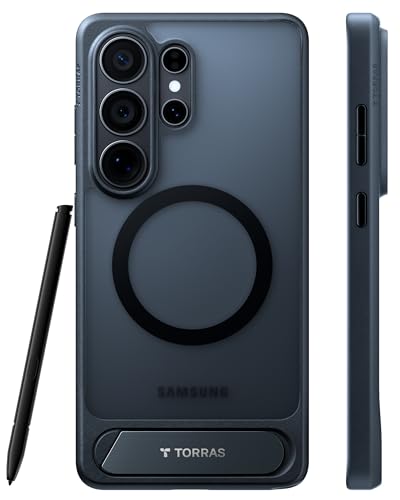 TORRAS 2026 Neu Ostand L1 für Samsung Galaxy S26 Ultra Hülle für MagSafe mit unsichtbarem Ständer Militärschutz Magnetkraft Zertifiziert Stoßfest Hülle Samsung S26 Ultra Case Matt Schwarz