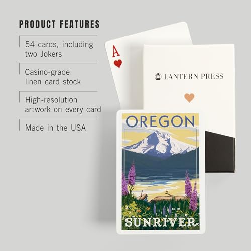 Mazo de cartas Sunriver Oregon, 52 cartas tamaño póker miniatura 3
