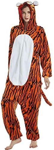 Adult Unicorn Onesie Halloween Animal Costume (S(150-160CM), Tiger)