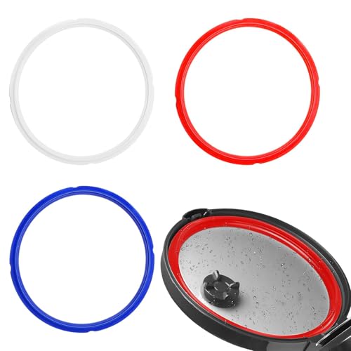 3 Pcs Silicone Sealing Rings for Instapot 5/6QT,Electric P-ressure C-ooker Replacement Ring Seals Replacement Gasket(size:3 pcs)