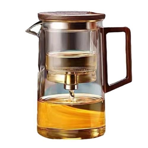 De Vidrio Con Colador, De Vidrio Con Filtro Hervidor De Té De Vidrio 500 Ml 750 Ml Con Colador Ergonómica Con Mango De Madera, Lavavajillas, Mágica Para Té