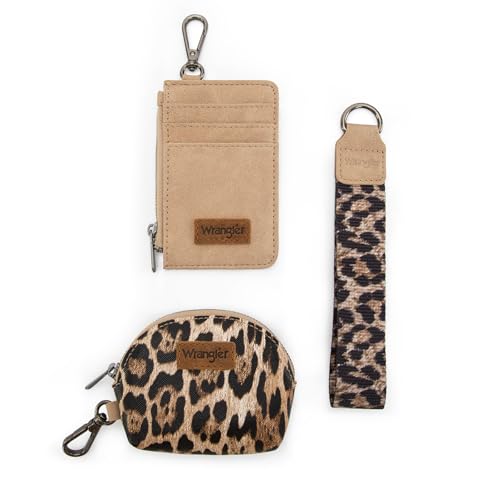Image of Wrangler Keychain Wristlet Wallets for Women Western Dual Pouch Wristlet Credit Card Holder Wallet