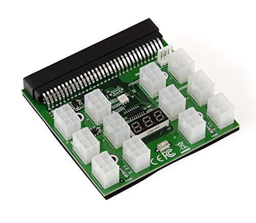 KALEA-INFORMATIQUE 1200w 750w BREAKOUT BOARD for HP power supply, 12 P6 connectors, Voltage display