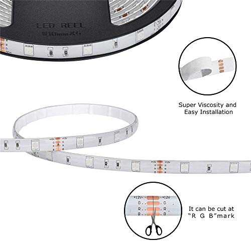 NXSI Fita de LED com controle remoto infravermelho de 44 teclas; rolo de luz LED USB de 3,6 W 5 V, c