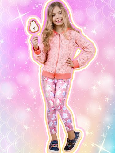 4 Pack Girls Leggings Soft Stretchy Printed Pants for Kids 8-12 Years Tie-dye Rainbow Unicorn, Pink Unicorn & Scale Patterns Ankle Length Athletic Yoga Pants4