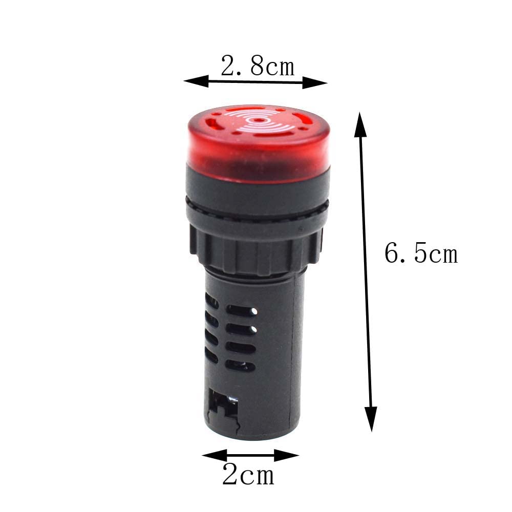 AD16-22SM 22mm Flash Signal Light LED Active Buzzer Beep Alarm Indicator (110,22MM red)
