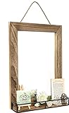 Yoimori Wall Mirror for Bathroom 20 x 16 inch Rustic Decorative Wall Mirror with Shelf Farmhouse...