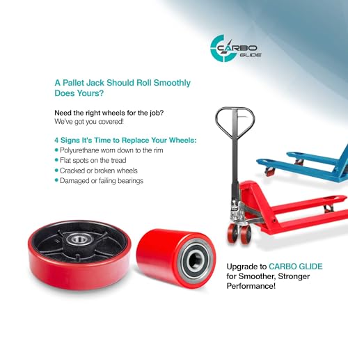 pallet jacktruck full set red with axles steering wheels 734x 234 pair front load roller 334 x 37534 pair with bearings id 20mm poly tread red entry exit roller and protective caps
