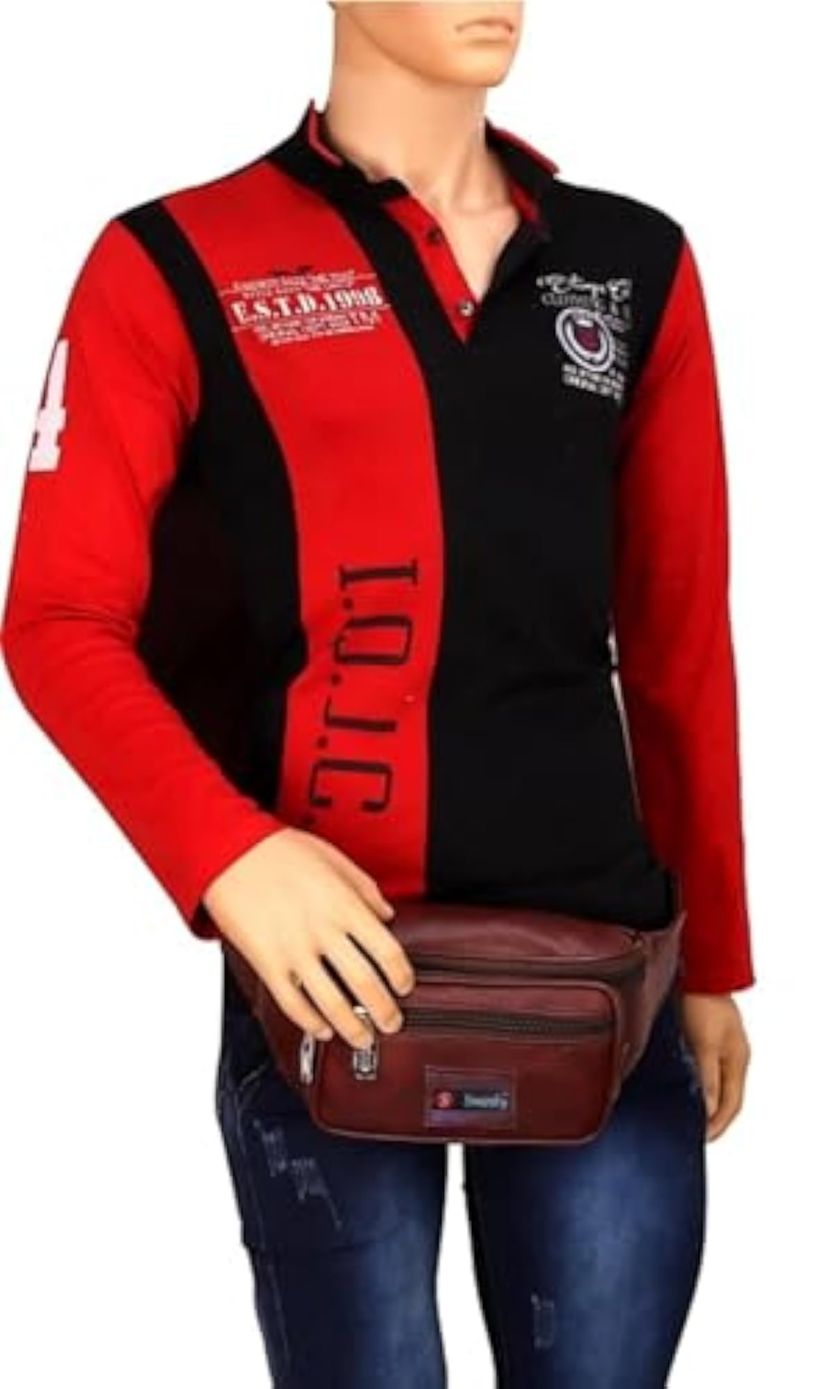 Men & Boys PU Leather Waist Pack Bags for Essentials