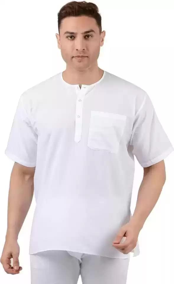 Men's Cotton Halfsleeve Short Kurta for Summer2