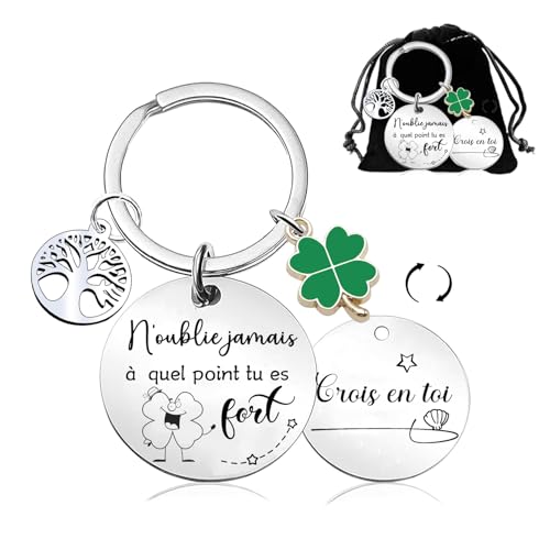 POIUYTRE Cadeau De Courage Cadeau inspirant Motivation Porte Cle Homme Ami De Motivation Femme Cadeaux D'encouragement Persévérance Porte-clés Inspirant Anniversaire...