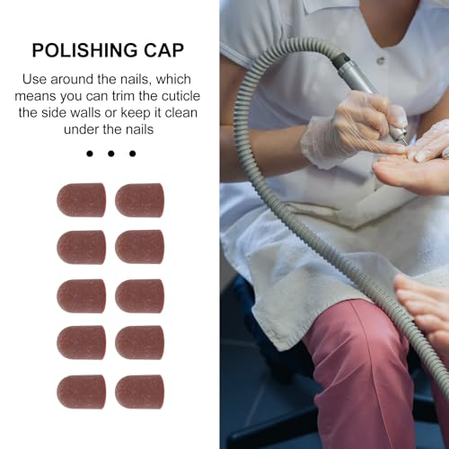 minkissy 10pcs Manicure Sand Cap Set Sanding Caps Nail Art Polishing for Nail Grinding Head Use in Art Tools and French Manicure Preparation - Image 3
