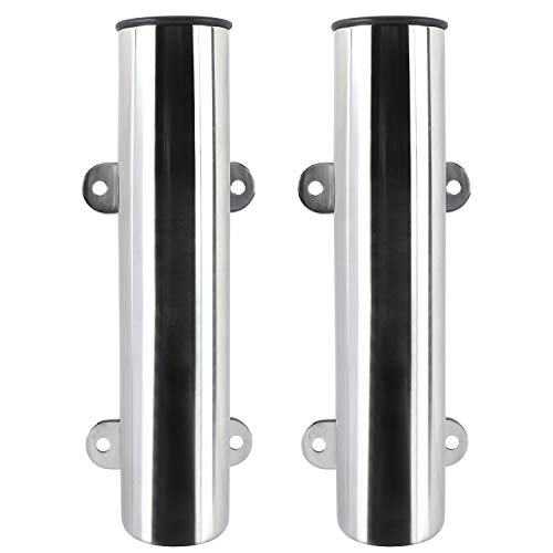 Porte-canne à pêche en acier inoxydable finition miroir et supports