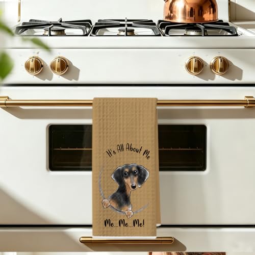 Image of Funny Dachshund Kitchen Towels 24x14 Inch, Dachshund Gifts Reusable Dish Towels for Kitchen Bathroom Decor, Waffle Weave Absorbent Tea Towel, Cute Weiner Dog Gifts for Women Mom Friend Girls