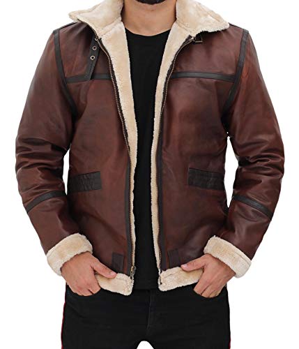 Fjackets shearling jacket | [1109883] Mitchel Shearling Brown Jacket, M