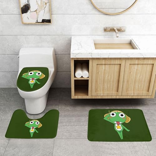 ケロロ軍曹 バスマット 足ふきマット トイレマット 便座カバー 滑り止め 吸水 防臭 かわいい 人気 漫画 お風呂マット 3点セット ファッション アニメ [3]