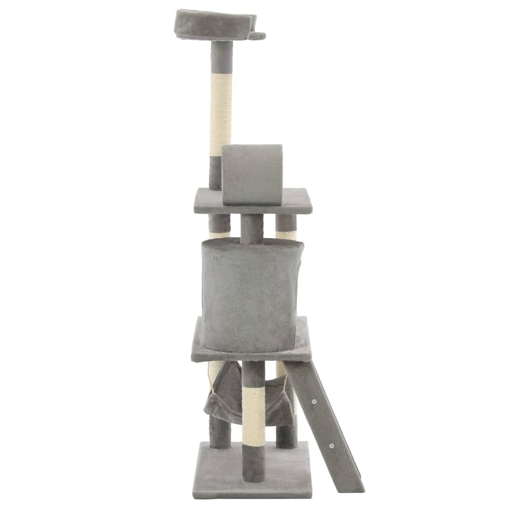 vidaXL Rascador para Gatos con Poste de Sisal 140 cm Gris Árbol Arañar Juguete