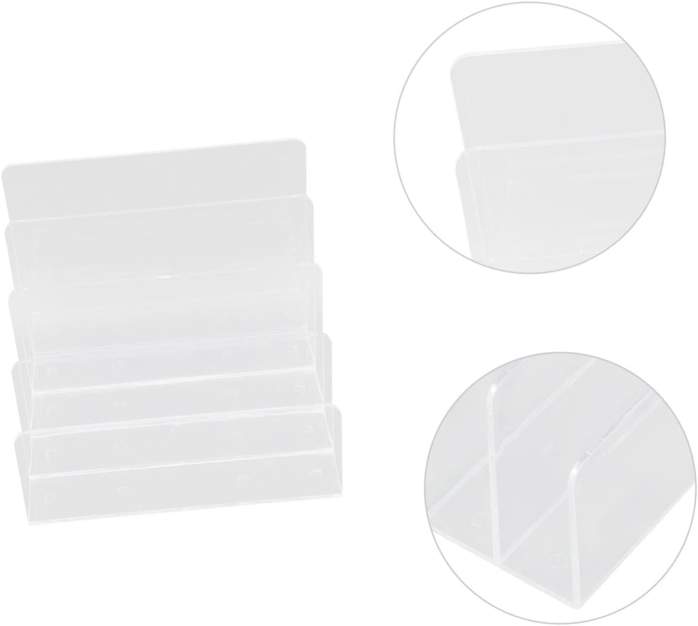 Uonlytech Transparent Acrylic Document Storage Rack Multifunctional File Organizer for Books Magazines and Office Supplies Stylish Desktop Display Stand for Home Office Use