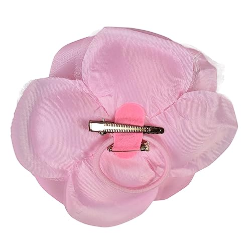 Image of Women's Multifunction Rose Flower Sheer Petal Brooch Pin Hair Tie Clip