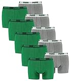 PUMA Herren Boxershorts Unterhosen 521015001 10er Pack, Wäschegröße:XL, Artikel:Amazon Green/Grey