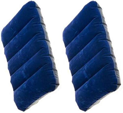 Amfs Store Velvet Air Travel Pillow (AIR Pillow for Family) Navy Blue (Pack of 2) Ap 2 3