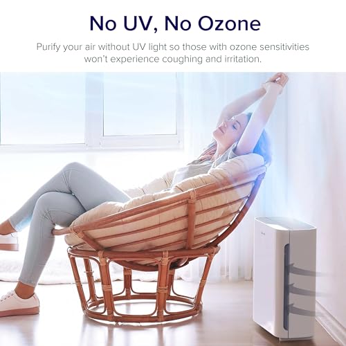 Image of LEVOIT Air Purifier for Home Bedroom, Quiet Clean with Washable Pre-Filter for Dander, Smoke, Dust, Pollen, AHAM Verifide, Odor Eliminators for Medium Sized Rooms, Pet Hair Remover, Vital 100, White