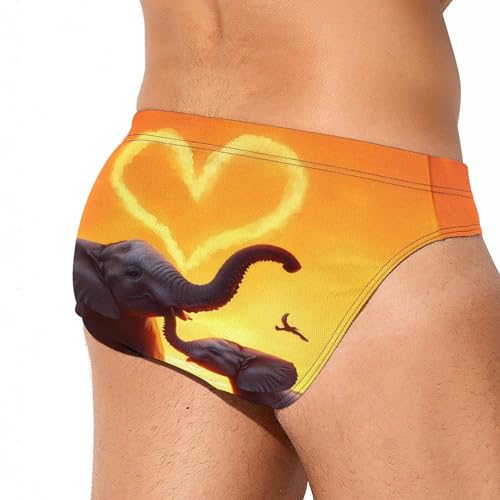 Elephants Mama Love Mens Swim Briefs Sexy Bikini Swimwear Bathing Suits Trunks3