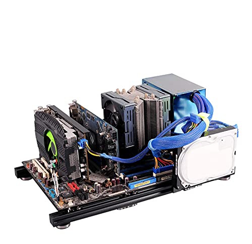 Chasis para PC de prueba abierta vertical para overclocking, compatible con Mini ITX, MATX y ATX, estructura de aluminio y acrílico, color negro miniatura 4