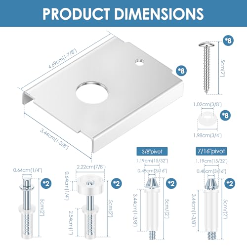 Kit de Reparación de 8 Piezas para Puertas Plegables de 1-3/8" Incluye Soportes, Ruedas y Pasadores miniatura 5