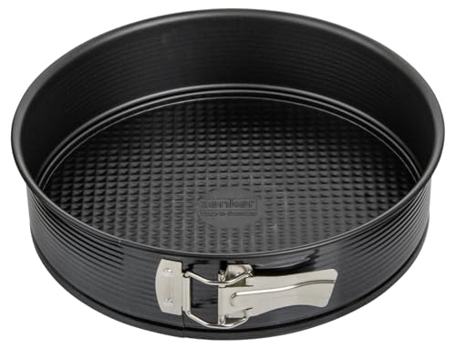Zenker Perfect Black Moule à charnière avec fond plat Ø 26 cm – Moule de cuisson de qualité supérieure en tôle d'acier antiadhésif, résistant à la chaleur jusqu'à +230 °C, fabriqué en Allemagne