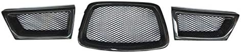 XMEIFEI PARTS grilles 3PCS Real Carbon Fiber Car Front Bumper Lower Mesh Grill Grille Cover Trim for Subaru Impreza WRX STi 9th 2006-2007 Bumper Guard