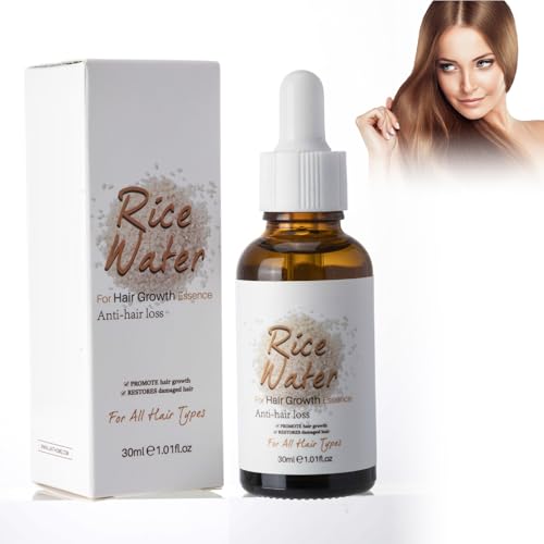 Hppsctink Esencia Capilar de agua de arroz, 30ml Esencia Capilar de agua de arroz Fermentada, Mejora el cabello seco y encrespado, Nutre el Cabello, shampoos