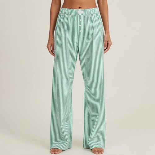 Women's Striped Pants Y2k Wide Leg Pants High Waisted Lounge Pants Loose Fit Trousers Pants Fashion Beach Pants3