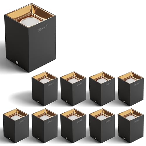 Image of 15W Warm White Square Surface Cylindrical Shape Indoor Ceiling Mounted Spot Light COB Down Light with Aluminium Body - Rose Gold Pack of 10 (with 2 Years Warranty)