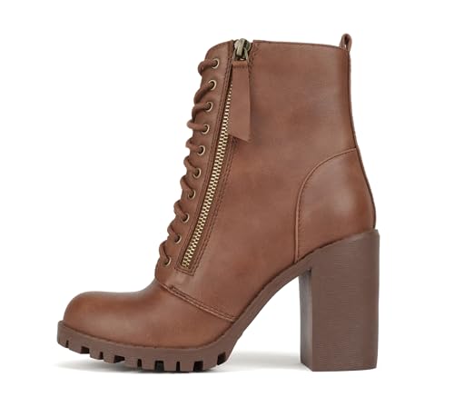Image of Soda Women's Malia Faux Lace Up Chunky Lug Sole Combat Boot