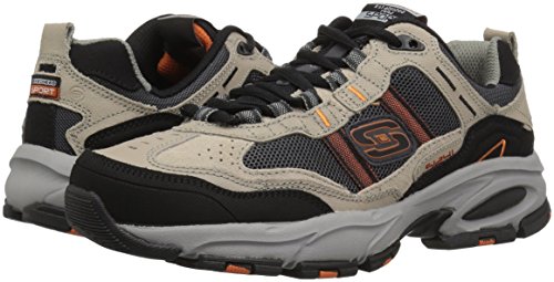Skechers Sport Men's Vigor 2.0 Trait Memory Foam Sneaker, Taupe/Black, 9.5 M US