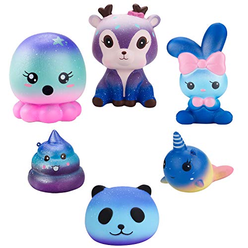 WATINC Random 3Pcs Jumbo Starry Squishy, Kawaii Cream Scented for Kid Toy, Lovely Toy,Stress Relief Toy,Decorations Toy Gift Fun