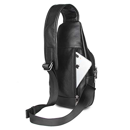 Full Grain Leather Crossbody Sling Bag Chest Backpack Outdoor Travel Hiking Sports Daypacks #TOP5