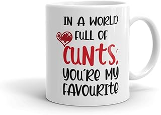 in A World Full of Cunts, You're My Favourite Mug - Profanity Mugs Insult Saying Friend Funny Gift Shut Up Birthday Office Secret Santa Profanity Rude Mug Christmas mug Funny gifts for him gifts under